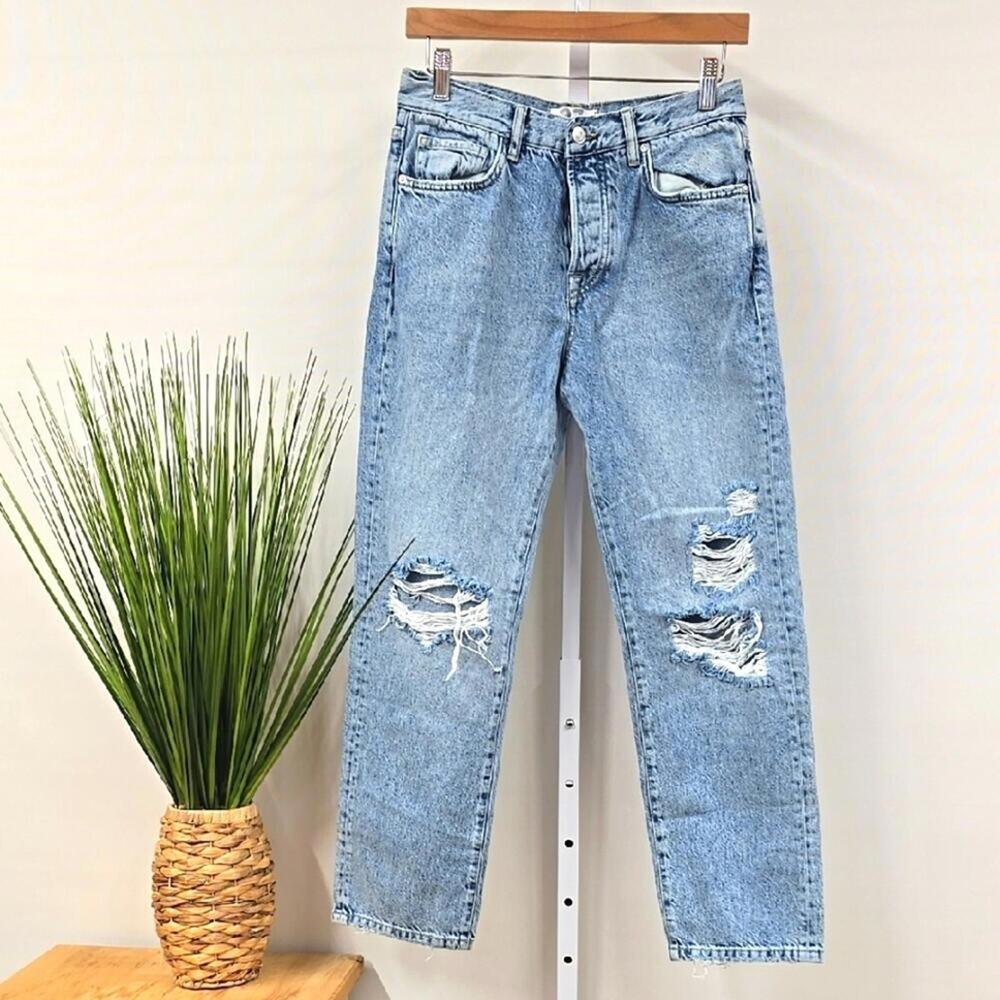 We The Free Light Blue straight relaxed Distressed Women Jeans